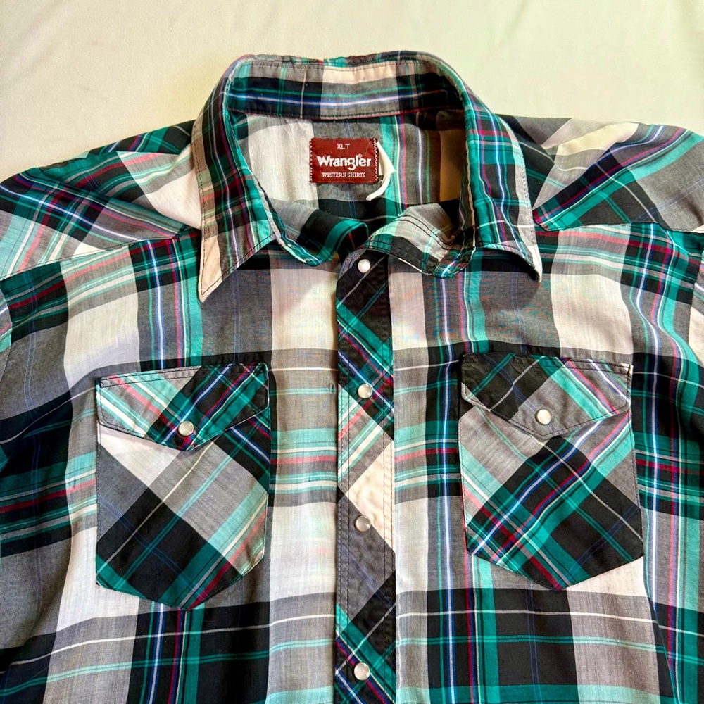 Wrangler Men's Pearl Snap Western Short Sleeve Shirt Cowboy Wear Size XLT